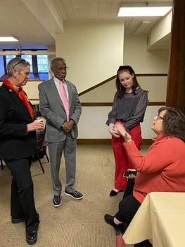 With One Voice Caroline, Bishop Scanlon, Caroline, Sen. Art Haywood and Erin, Haywoods Policy Dir 1123