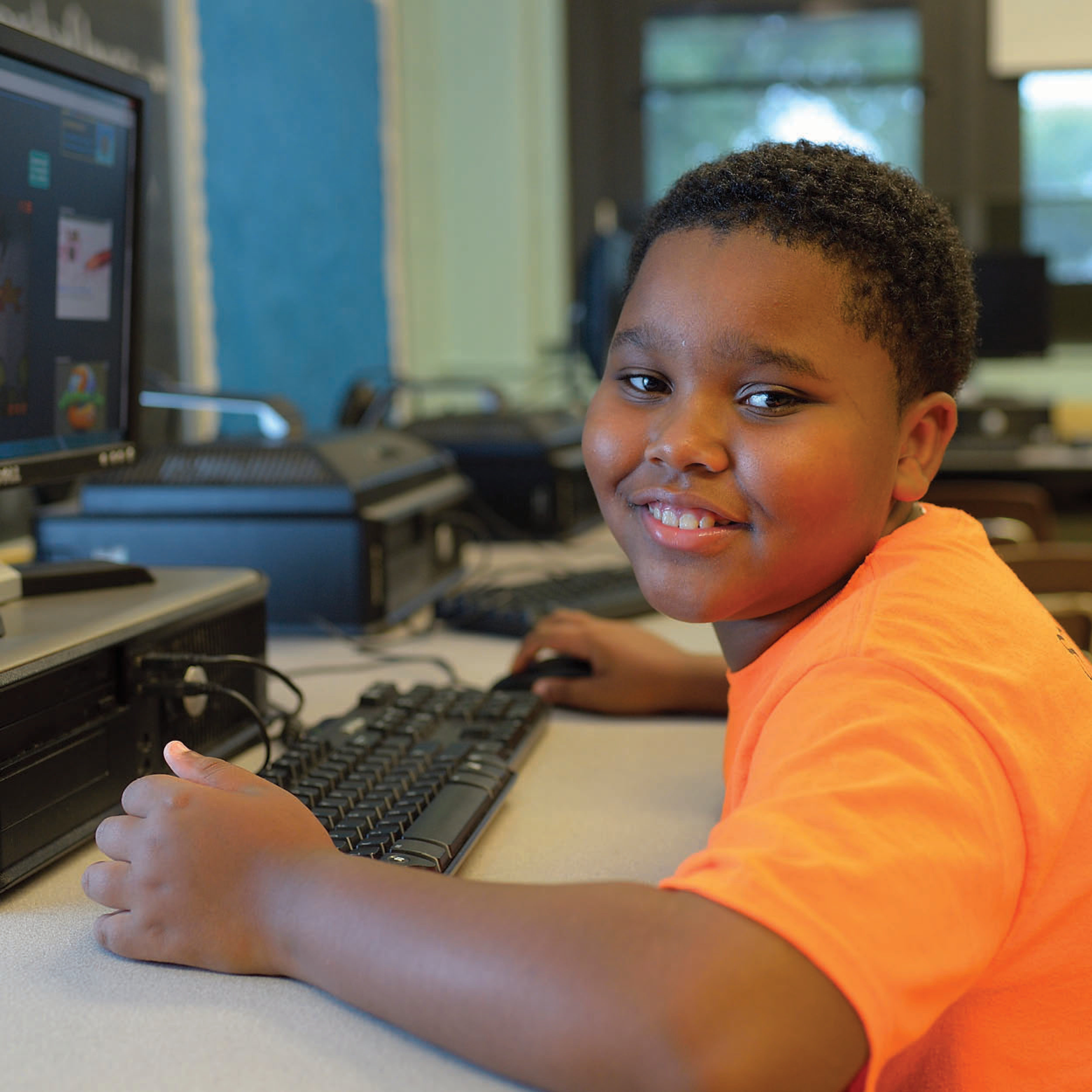 Tamir at the computer